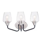 Maxim Lighting Goblet 3 Bath Vanity, Black/satin Nickel - 26122CLBKSN. Fixed Price $134.00.