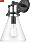 Innovations Lighting 411-1W-BK-8CL Restoration Newton Wall Sconce Matte Black. Fixed Price $72.55.