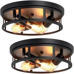 2 Pack Farmhouse Flush Mount Ceiling LIGHTS,3-LIGHT Black Hallway Fixtu.... Fixed Price $65.19.