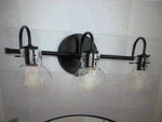 Lnc Modern 22 In. 3-LIGHT Black Bathroom Vanity W Clear Glass Globe Shade. Fixed Price $44.95.
