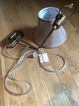 Kenroy Home Swing Arm Lamp Antique Brass W/ Gold Shade 30121AGC - Gd (new). Fixed Price $69.95.