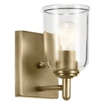 Kichler Shailene 1 Light Bell 8.25" Wall Sconce, Brass/clear - 45572NBRCLR. Fixed Price $77.97.