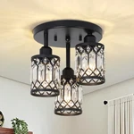 Pauful Semi Flush Mount LIGHT,3-LIGHT Modern Crystal Close To Ceiling.... Fixed Price $86.73.