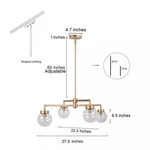 Lnc Ceiling Lighting Glass Globe Metal Chandelier Led - Bronze A03894. Fixed Price $37.46.