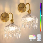Vintage Battery Operated Wireless Wall Sconces, Rechargeable Antique Bra. Fixed Price $141.99.
