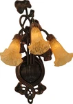 Meyda Tiffany 17191 Amber Lilies 11"W 3-LIGHT Wall Sconce With Art Glass Shade. Fixed Price $421.80.
