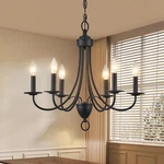 Stylish 6-LIGHT Black Farmhouse Chandelier For Dining Room & Home Decor. Fixed Price $196.99.