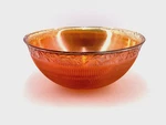 1930S Imperial Glass Sunset Orange Carnival Prism Daisy Band Bowl. Fixed Price $25.00.