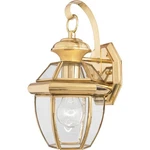 Quoizel NY8315 Brass Newbury 1-LIGHT 12"H Outdoor Wall Sconce With Clear Glass. Fixed Price $89.59.