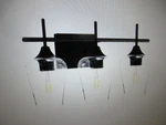 Merra 3-LIGHT Black Bathroom Vanity With Seeded Glass Shades. Fixed Price $29.66.