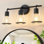 Black Bathroom Vanity 3 Lights Fixtures Over Mirror Vani.... Fixed Price $101.03.