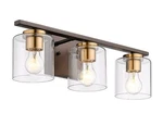 3-LIGHT Bathroom Vanity Fixtures Farmhouse With Clear Glass Emliviar. Fixed Price $79.99.