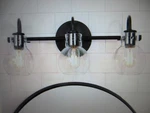 Lnc Modern 22 In. 3-LIGHT Black Bathroom Vanity W/ Clear Glass Globe Shade. Fixed Price $42.70.