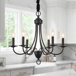 6-LIGHT Black Farmhouse Chandelier,industrial Modern Rustic Candle Styl.... Fixed Price $186.59.