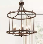 Lnc Mocha 6-LIGHT Antique Brozne Rustic Cage Chandelier. Fixed Price $138.60.