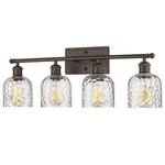 Jazava 27.3 In. 4-LIGHT Oil Rubbed Bronze Vanity With Hammered Glass Shade. Fixed Price $75.95.