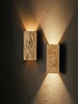 2 Real Solid Cedar Wall Lamps, Wooden Led Cordless Design 9.8 X5. Fixed Price $75.00.