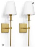 Kartoosh Wall Sconces Set Of 2, Hardwired Gold Lighting, Dimmabl.... Fixed Price $46.99.