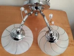 Two Light Chrome Wall Sconce Round Frosted Glass Glitter Shades Ats New Usa Made. Fixed Price $31.99.