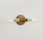 Pottery Barn - Cooper Ribbed Glass Double Tube Sconce (20") Save Big. Fixed Price $99.33.