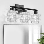 Matte Black Crystal Bathroom Vanity Light Fixture For Modern Spaces. Fixed Price $99.99.