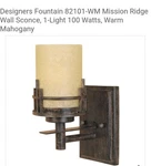 Designers Fountain 82101-WM Mission Ridge Wall Sconce Warm Mahogany. Fixed Price $29.00.