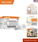 Brighten Your Space With Sylvania A19 Led Bulbs, Energy Saving 100W Equivalent. Fixed Price $32.99.