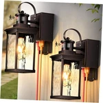 Outdoor House Lights Wall Mount With Gfci Outlet, Oil 2-PACK Orb(gold Trim). Fixed Price $157.74.