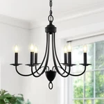 Black CHANDELIER,6-LIGHT Farmhouse Chandeliers For Dining Room 22.4 Inch, E12.... Fixed Price $176.18.