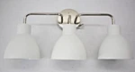 Nuvo Lighting Bathroom Vanity 3-LIGHT Fixture Polished Nickel/white 60-6783. Fixed Price $47.20.