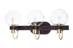 Maxim Bauhaus 3-LIGHT Bathroom Vanity Bronze And Satin Brass. Fixed Price $248.00.