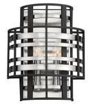 Metropolitan N7982 Presten Light 12" Tall Wall Sconce - Brushed Nickel / Sand. Fixed Price $319.20.