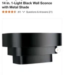 Progress Lighting 14 In. 1-LIGHT Matte Black Metal Wall Sconce Modern P7103-31. Fixed Price $29.99.