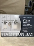 Hampton Bay Truitt 2-LIGHT Brushed Nickel Vanity. Fixed Price $9.99.