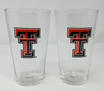 Texas Tech Collegiate Pint Glasses 16 Oz. Tall Set Of 2 Great Condition. Fixed Price $18.99.