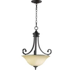 Quorum 8154-3-86 Bryant 18" 3-LIGHT Amber Scavo Glass Pendant In Oiled Bronze. Fixed Price $170.00.
