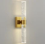 Kaisite 2-LIGHT Gold Dimmable Wall Sconce W/ Bubble Glass Shade 4000K Led. Fixed Price $33.24.