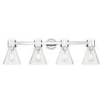 Innovations Lawton Cone 4LT 34" Bath Light, Pn/seed 464-4W-PN-G464C-7SDY. Fixed Price $515.68.