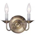 Livex Lighting 5018-01 Williamsburgh 2 Antique Brass Wall. Fixed Price $82.90.