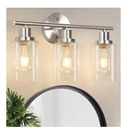 Unicozin 3 Light Vanity Fixture. Brushed Nickel Wall Sconce-clear Globes. Fixed Price $34.99.