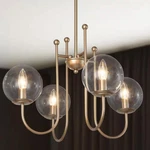 Uolfin Modern Sputnik Chandelier 4-LIGHT Brass Gold Island & Dining Glass Shade. Fixed Price $116.99.
