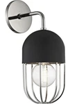 Mitzi H145101-PN/BK Haley Wall Sconce Polished Knocked/black. Fixed Price $160.99.