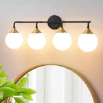 Deyidn 30.71 In. 4-LIGHT Black Vanity With Milk White Glass Shade. Fixed Price $35.99.
