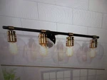 Zevni 30 In. 4-LIGHT Brass Modern Bathroom Vanity Seeded Glass. Fixed Price $84.96.