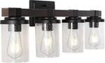 Jonathan JYL7510A Bungalow 32" 4-LIGHT Iron/seeded Glass Rustic Farmhouse. Fixed Price $79.00.