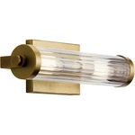 Kichler Azores 2 Light Wall Mt Bath Arm, Black/clear Fluted - 45648BK. Fixed Price $244.99.