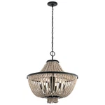 Kichler 43891DBK Brisbane 24" 6-LIGHT Chandelier In Distressed Black. Fixed Price $1129.99.