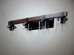 Hkmgt Farmhouse 27.2 In. 4-LIGHT Walnut And Black Bathroom Vanity Shade. Fixed Price $63.95.