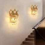 Glam Crystal Wall Sconces Gold Empire Luxury Vanity Lighting For B.... Fixed Price $136.33.