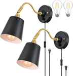 Dimmable Plug-in Wall Sconces With Adjustable Angle & Bulbs 2 Pack. Fixed Price $66.99.